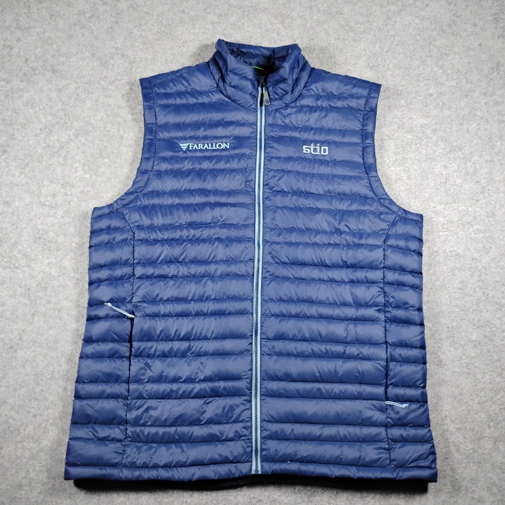 Stio Mens Pinion Pertex Quantum 800-Fill Goose Down Puffer Vest Size M Navy Blue